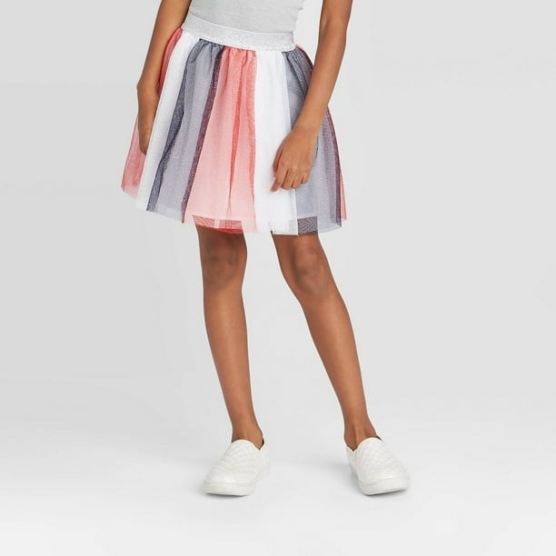 NWT Girls Cat /& Jack Sparkling Tutu Skirt Size L 10//12 Silver Glitter